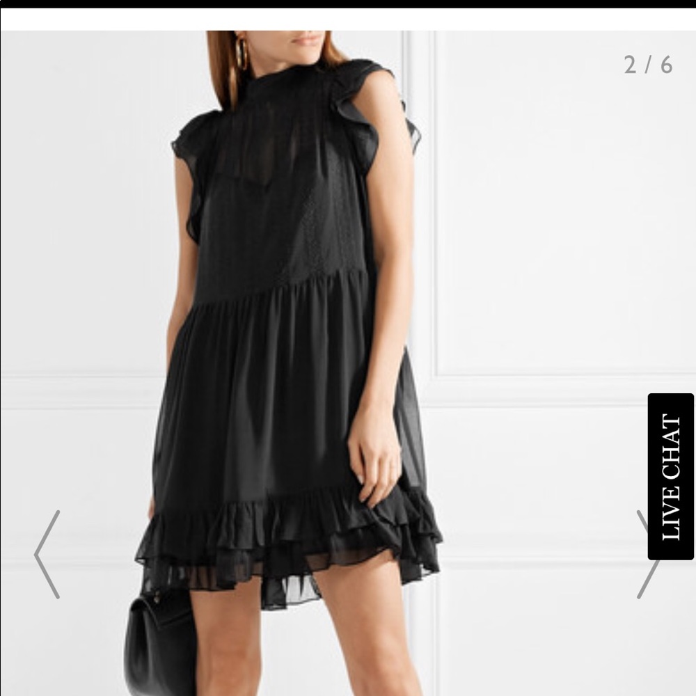 SOLD Ulla Johnson silk Remy black dress nwt 0 - Picture 4 of 6